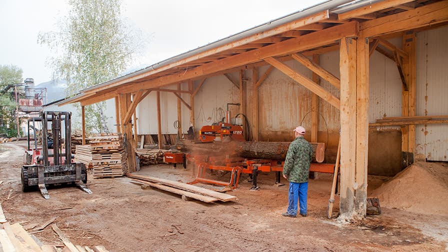 At the moment the monastery operates two Wood-Mizer sawmills